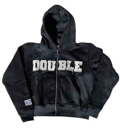 BLACK DOUBLE HOODIE